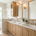 Maximizing Vertical Space: Stylish Ideas for Bathroom Wall Cabinets A bathroom with beautiful bathroom wall cabinets.